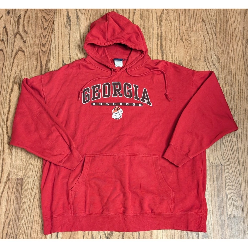 Georgia Bulldogs Hoodie Red Pullover Old Varsity Brand 2XL UGA SEC Football
